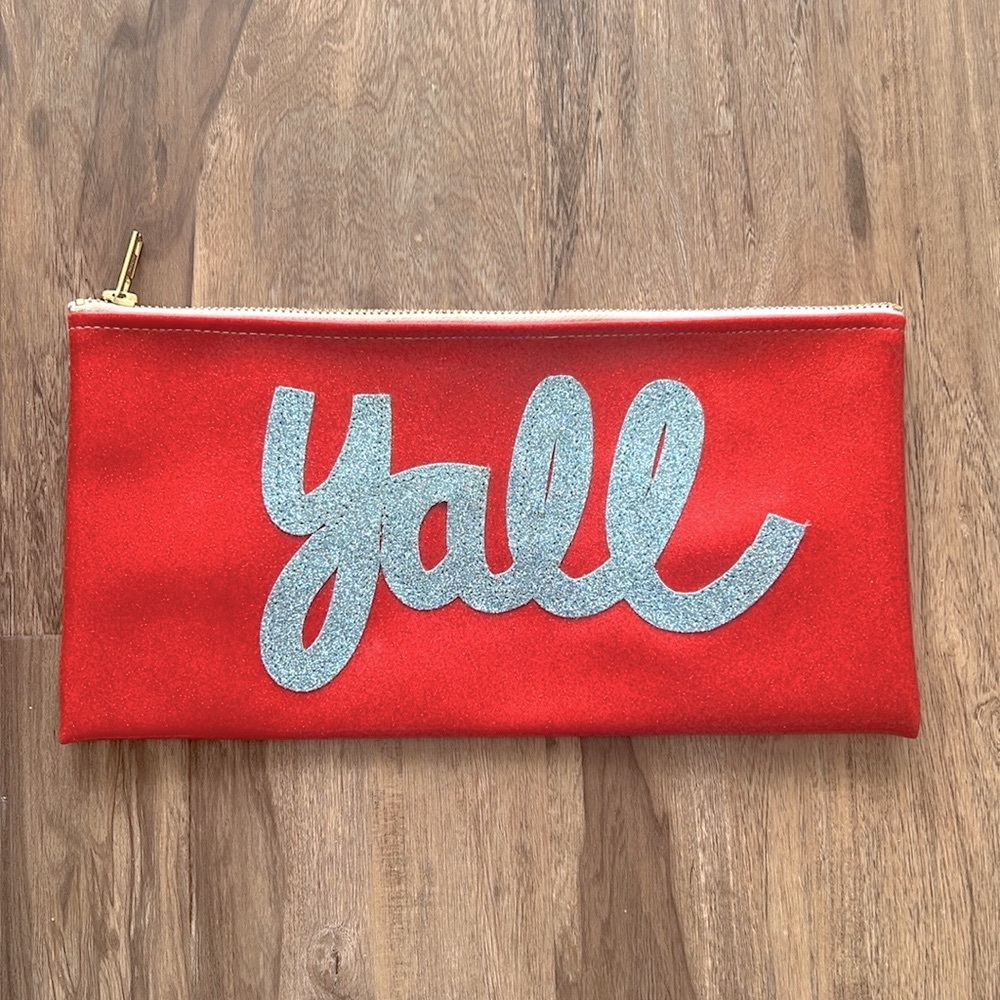 Ya’ll Sparkly Red and Blue Pouch